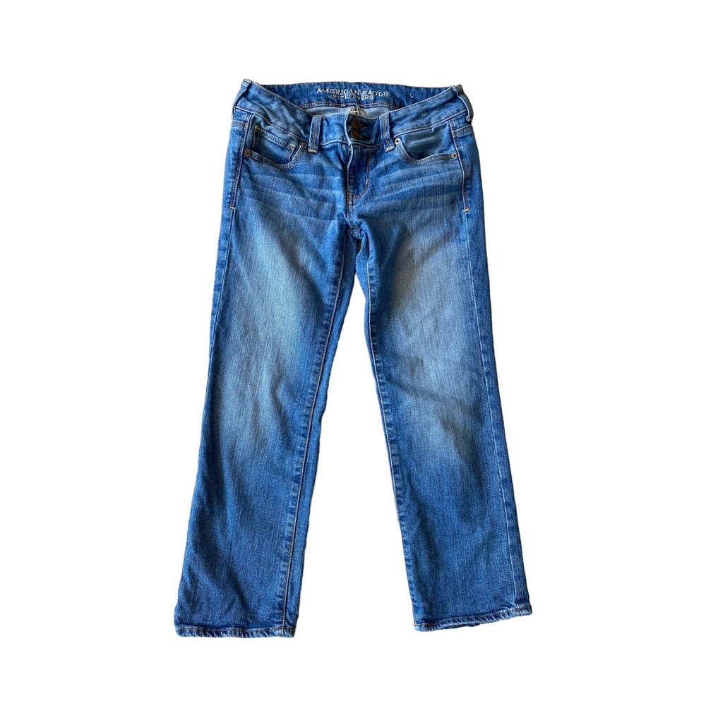 American Eagle Womens Artist Crop Medium Wash Jeans Size 2 Casual Wear